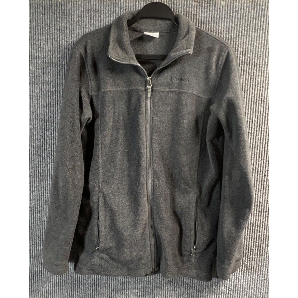Columbia Sportswear Jacket Mens XL (18/20) Gray Full Front Zip‎ Pockets Fleece